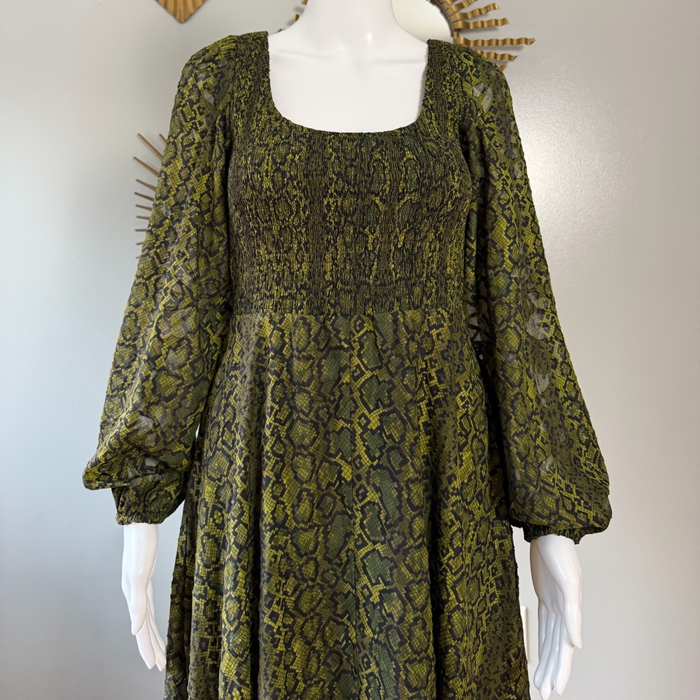 French Connection - Green Aurey Python Maxi Dress - image 2